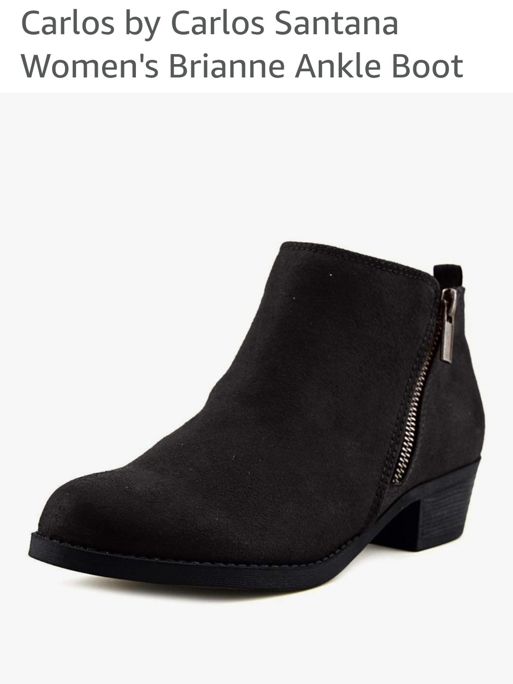 Carlos by Carlos Santana Brianne Suede-Look Black Ankle Bootie
